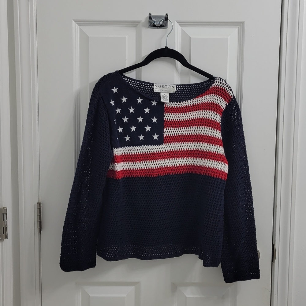 Norton Women's Navy American Flag Sweater